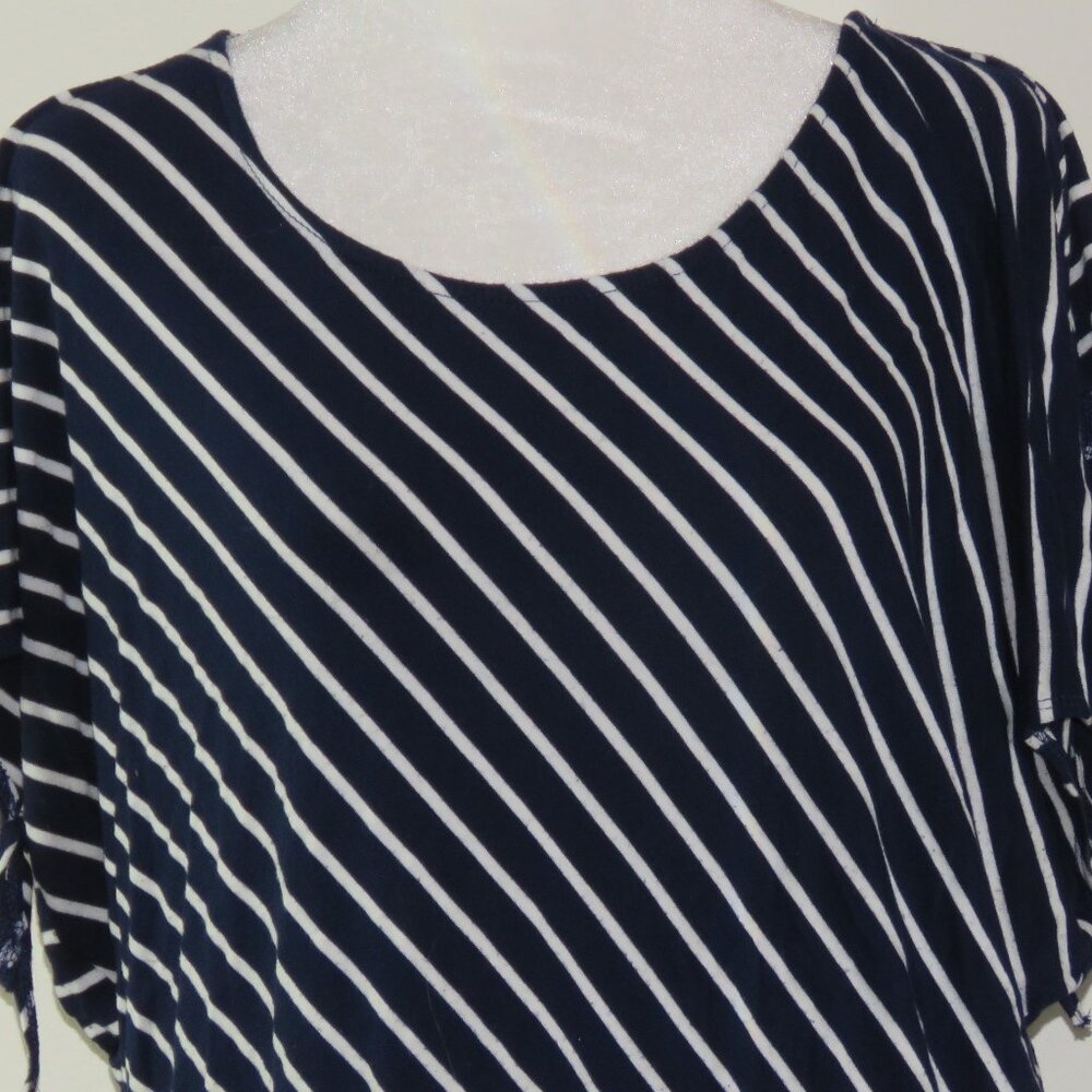 Fenn Wright Mason Blue & White Striped Short-Sleeve Pullover Top Size M (1200)